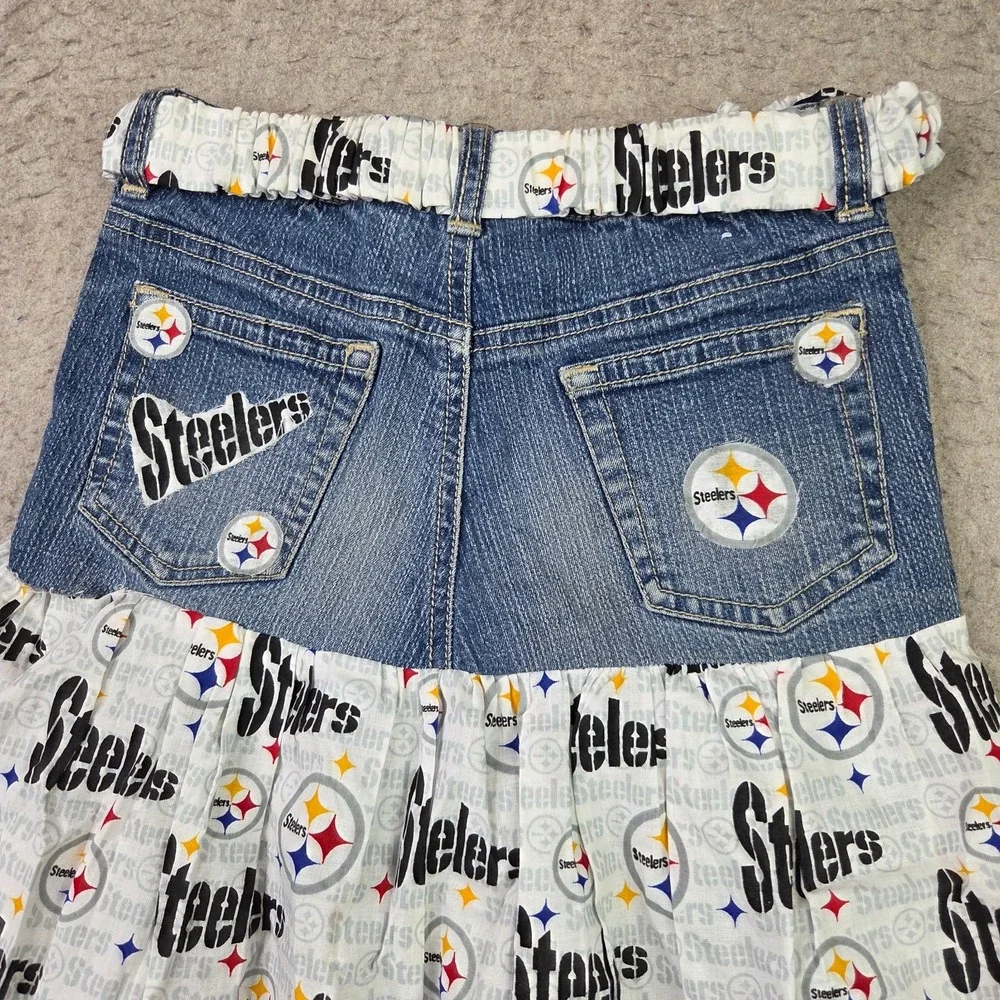 Crazy 8 Pittsburgh Stealers Denim Dress Youth Girls Sz 10 NFL